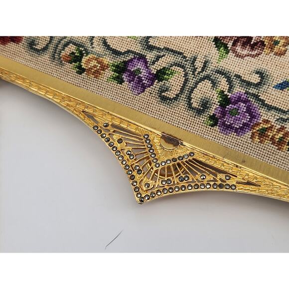 Vintage Walborg France Tapestry Embroidery Evening Handbag Purse - Picture 8 of 14